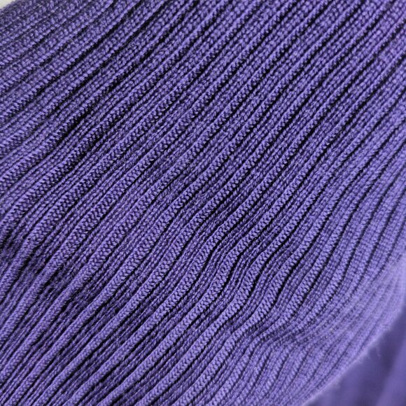 Uniqlo Wool Turtleneck Sz Small Purple Ribbed Knit Stretchy Long Sleeve READ - Picture 6 of 13